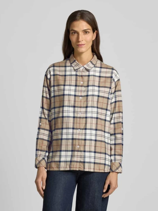 Zdjęcie produktu Bluzka koszulowa o kroju relaxed fit z czystej bawełny model ‘ELISHAW’ Barbour Biały