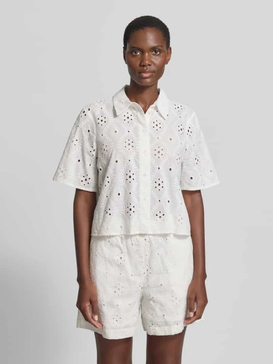 Zdjęcie produktu Bluzka koszulowa o kroju relaxed fit z czystej bawełny model 'ELIZA' Vero Moda Biały