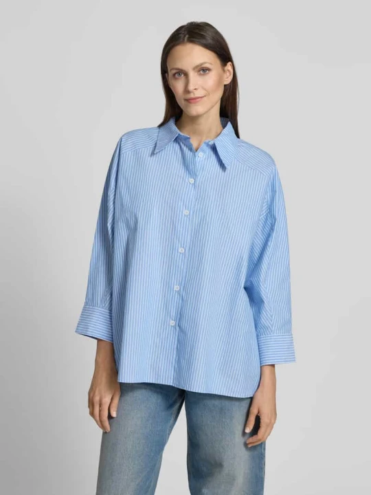 Zdjęcie produktu Bluzka koszulowa o kroju relaxed fit z czystej bawełny Model 'Fionne' Opus Jasnoniebieski