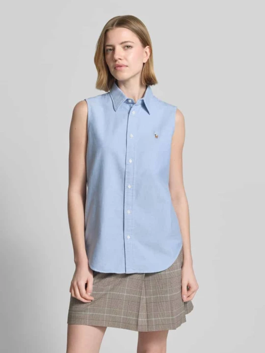 Zdjęcie produktu Bluzka koszulowa o kroju relaxed fit z czystej bawełny Polo Ralph Lauren Niebieski