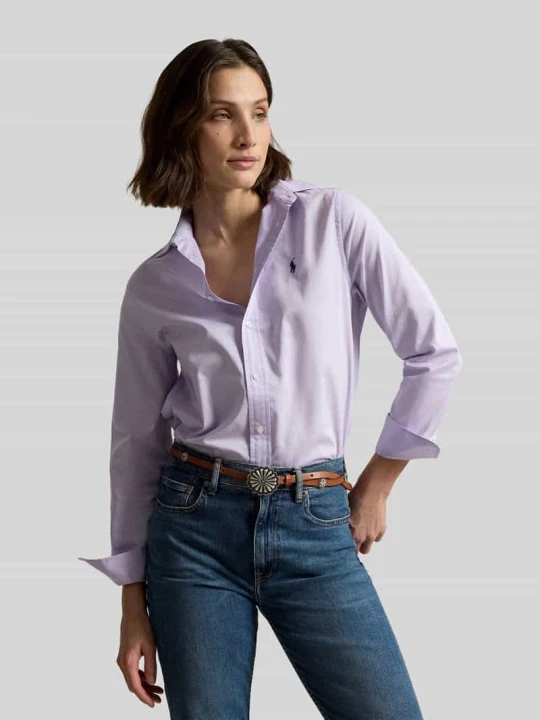 Zdjęcie produktu Bluzka koszulowa o kroju relaxed fit z czystej bawełny Polo Ralph Lauren Fioletowy