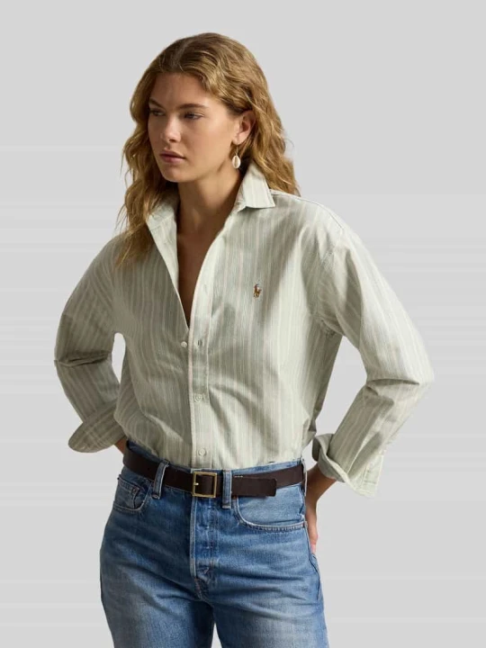 Zdjęcie produktu Bluzka koszulowa o kroju relaxed fit z czystej bawełny Polo Ralph Lauren Zielony