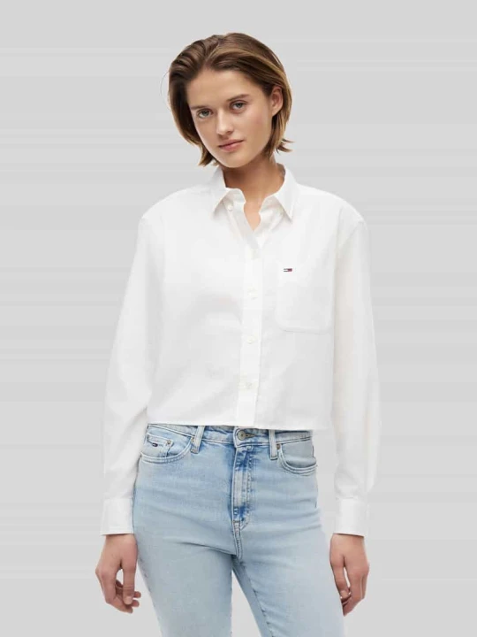 Zdjęcie produktu Bluzka koszulowa o kroju relaxed fit z czystej bawełny Tommy Jeans Biały