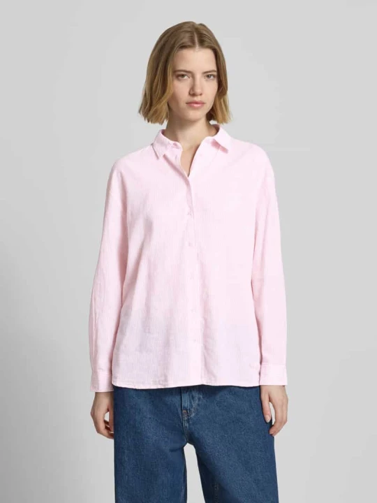 Zdjęcie produktu Bluzka koszulowa o kroju relaxed fit z mieszanka lnu i bawełny model 'BERNANY' Pepe Jeans Różowy