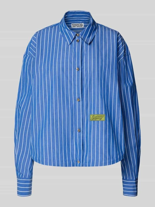 Zdjęcie produktu Bluzka koszulowa o kroju relaxed fit z mieszanki bawełny model 'KABU' Essentiel Antwerp Królewski niebieski