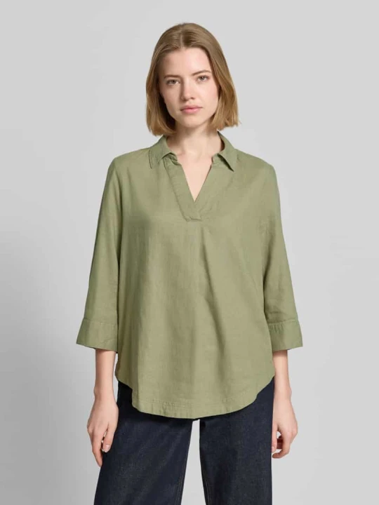 Zdjęcie produktu Bluzka koszulowa o kroju relaxed fit z mieszanki lnu i wiskozy s.Oliver Khaki