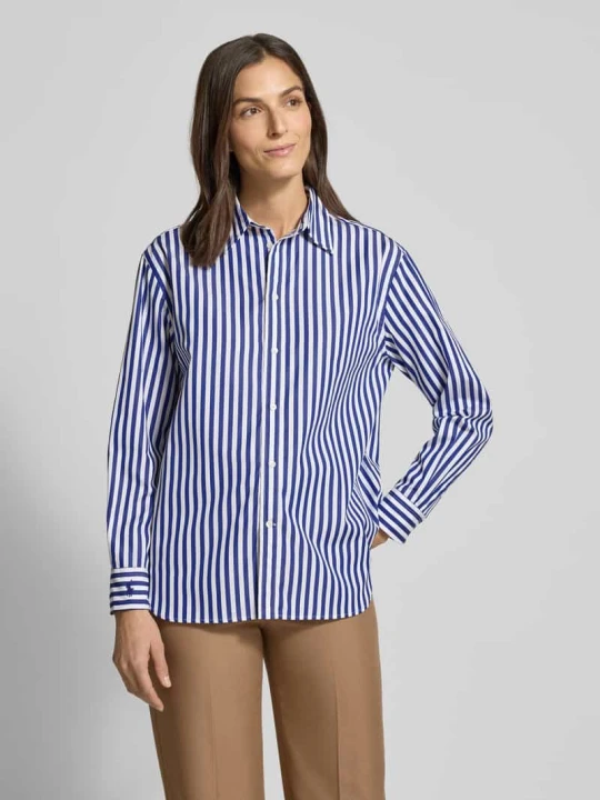 Zdjęcie produktu Bluzka koszulowa o kroju relaxed fit z wyhaftowanym logo model ‘Ligh’ Polo Ralph Lauren Królewski niebieski