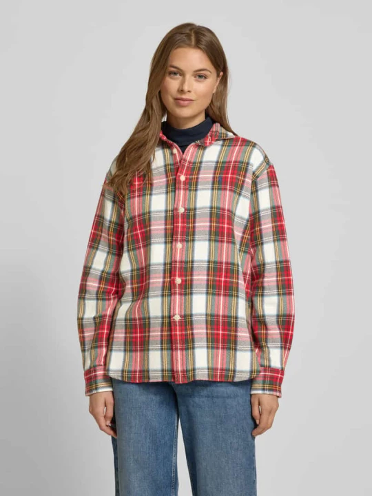 Zdjęcie produktu Bluzka koszulowa o kroju relaxed fit z wyhaftowanym logo Polo Ralph Lauren Czerwony melanż