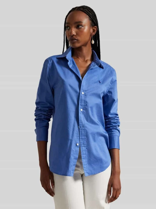 Zdjęcie produktu Bluzka koszulowa o kroju slim fit z czystej bawełny Polo Ralph Lauren Królewski niebieski