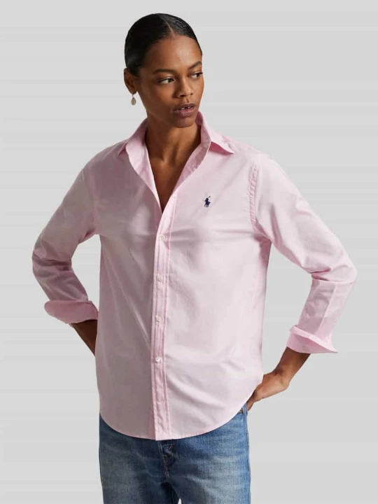 Zdjęcie produktu Bluzka koszulowa o kroju slim fit z czystej bawełny Polo Ralph Lauren Różowawy