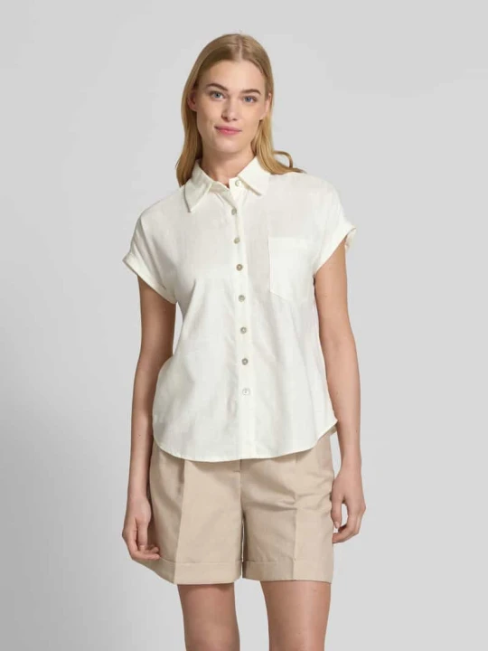 Zdjęcie produktu Bluzka koszulowa o kroju slim fit z krótkim rękawem Apricot Złamany biały