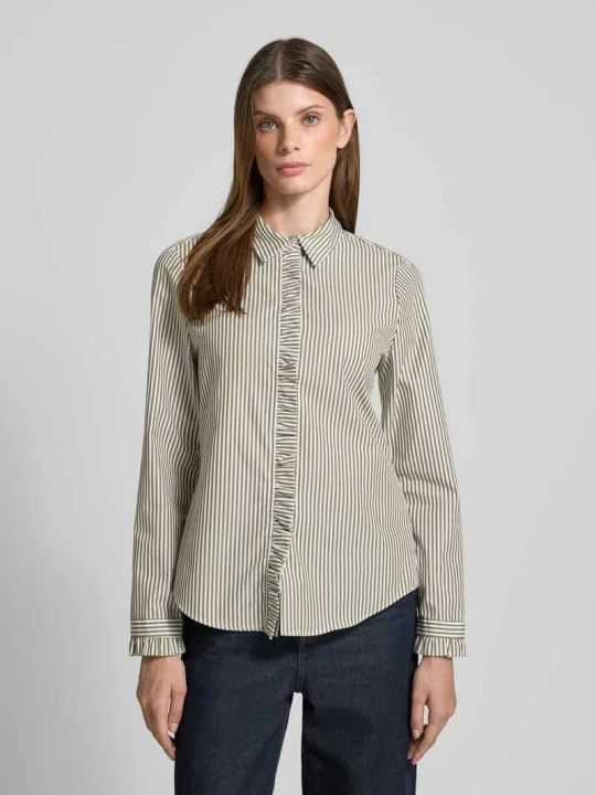Zdjęcie produktu Bluzka koszulowa o kroju slim fit z rękawem o dł. 3 / 4 Eterna Zielony
