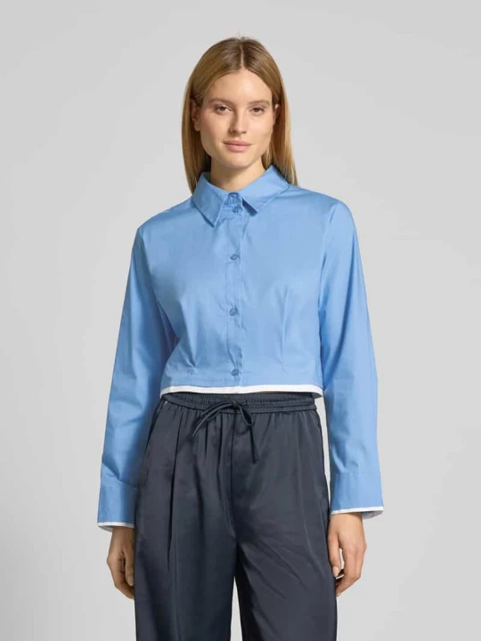Zdjęcie produktu Bluzka koszulowa o krótkim kroju z układanymi fałdami Model 'Zopy' Gestuz Jasnoniebieski