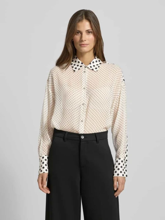 Zdjęcie produktu Bluzka koszulowa o kroju loose fit z czystego jedwabiu model „ACUME” MAX&Co. Złamany biały