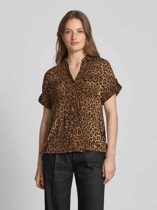 Zdjęcie produktu Bluzka koszulowa o luźnym kroju z czystej wiskozy model ‘BUMPY’ Vero Moda Piaskowy