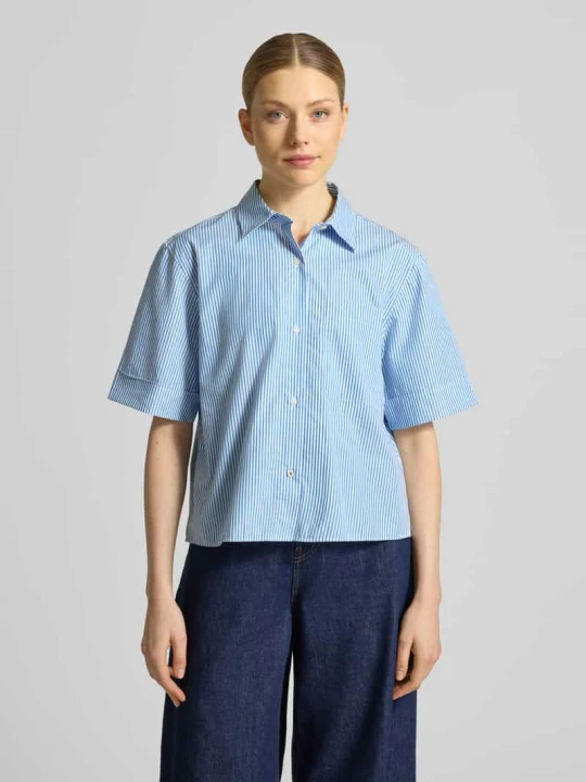 Zdjęcie produktu Bluzka koszulowa o pudełkowym kroju z czystej bawełny Tommy Hilfiger Jasnoniebieski