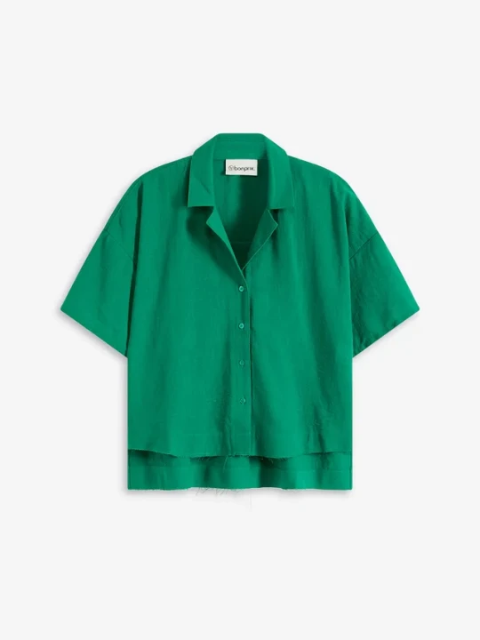 Zdjęcie produktu Bluzka koszulowa oversize BonPrix zielony