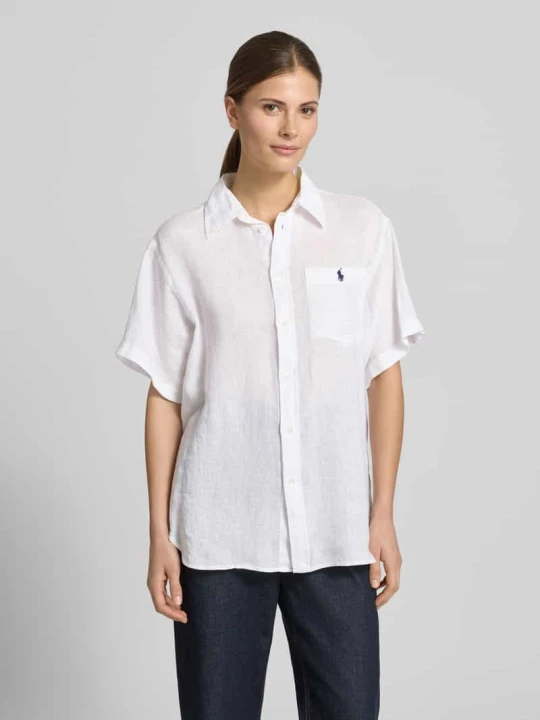 Zdjęcie produktu Bluzka koszulowa Oversized z czystego lnu Polo Ralph Lauren Biały