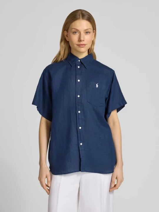 Zdjęcie produktu Bluzka koszulowa typu oversized z czystego lnu Polo Ralph Lauren Granatowy