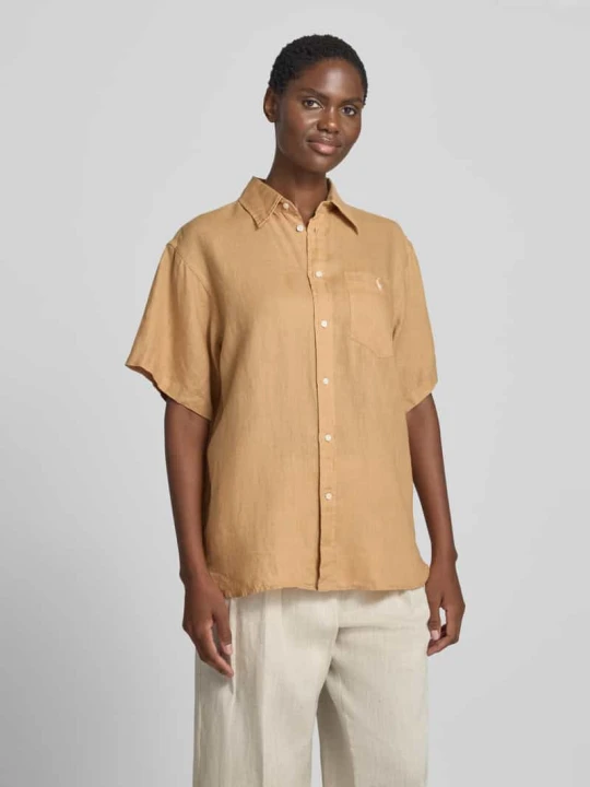 Zdjęcie produktu Bluzka koszulowa Oversized z czystego lnu Polo Ralph Lauren Camel