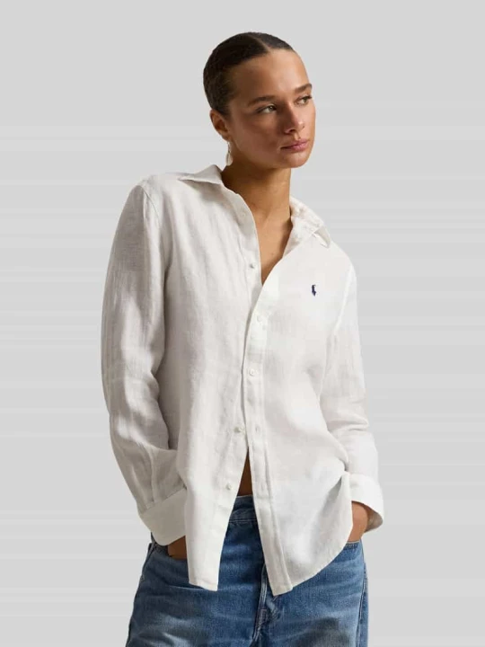 Zdjęcie produktu Bluzka koszulowa z czystego lnu Polo Ralph Lauren Biały