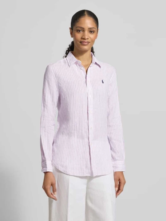 Zdjęcie produktu Bluzka koszulowa z czystego lnu Polo Ralph Lauren Różowy