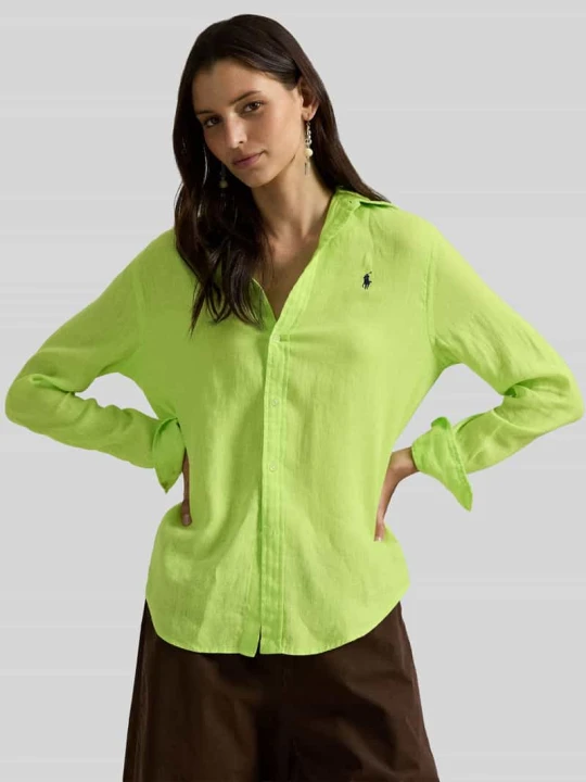 Zdjęcie produktu Bluzka koszulowa z czystego lnu Polo Ralph Lauren Jasnozielony