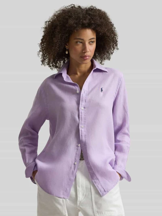 Zdjęcie produktu Bluzka koszulowa z czystego lnu Polo Ralph Lauren Jasnofioletowy