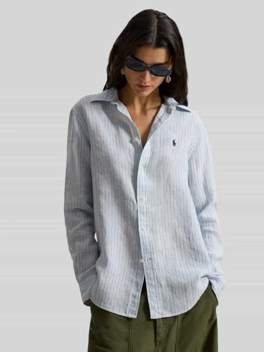 Zdjęcie produktu Bluzka koszulowa z czystego lnu Polo Ralph Lauren Jasnoniebieski