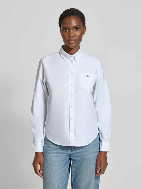 Zdjęcie produktu Bluzka koszulowa z kołnierzykiem typu button down i sportowymi mankietami Gant Jasnoniebieski