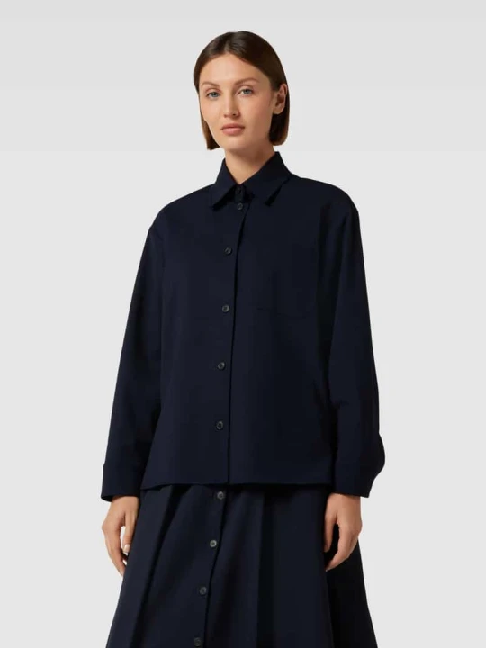 Zdjęcie produktu Bluzka koszulowa z kołnierzykiem typu kent model ‘MAJORI’ Weekend Max Mara Granatowy