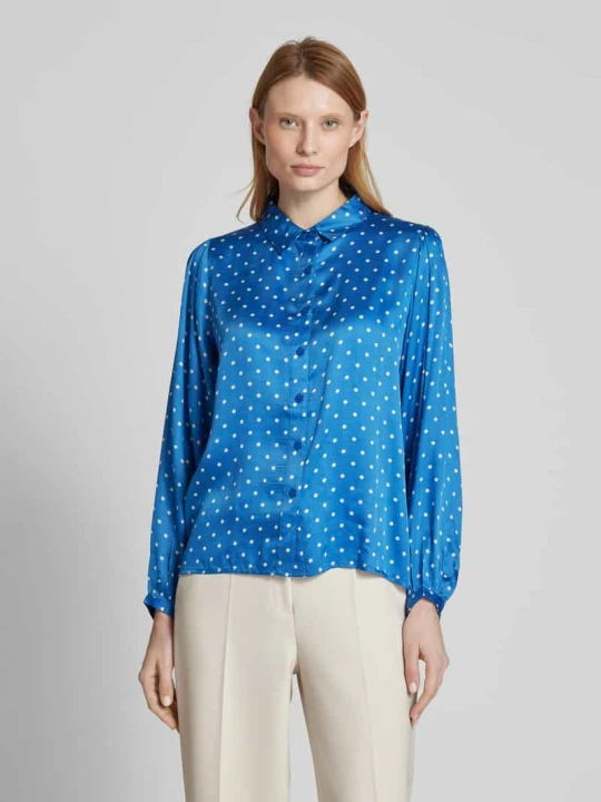Zdjęcie produktu Bluzka koszulowa z listwą guzikową model ‘Ellie’ Lollys Laundry Niebieski