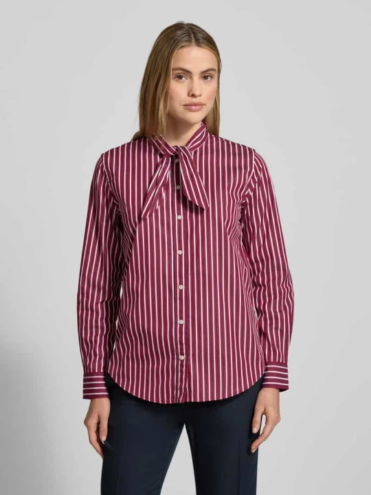 Zdjęcie produktu Bluzka koszulowa z listwą guzikową Model 'NUSILA' Lauren Ralph Lauren Ciemnoczerwony
