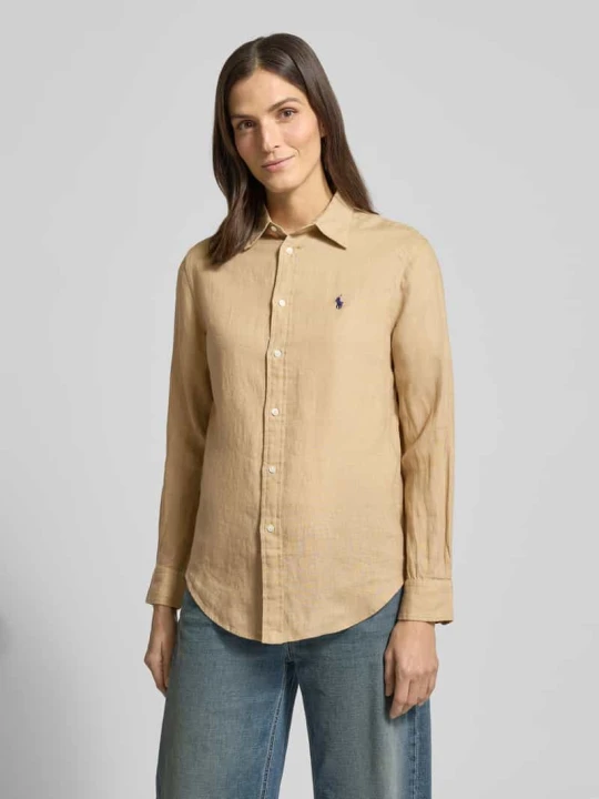 Zdjęcie produktu Bluzka koszulowa z czystego lnu Polo Ralph Lauren Beżowy