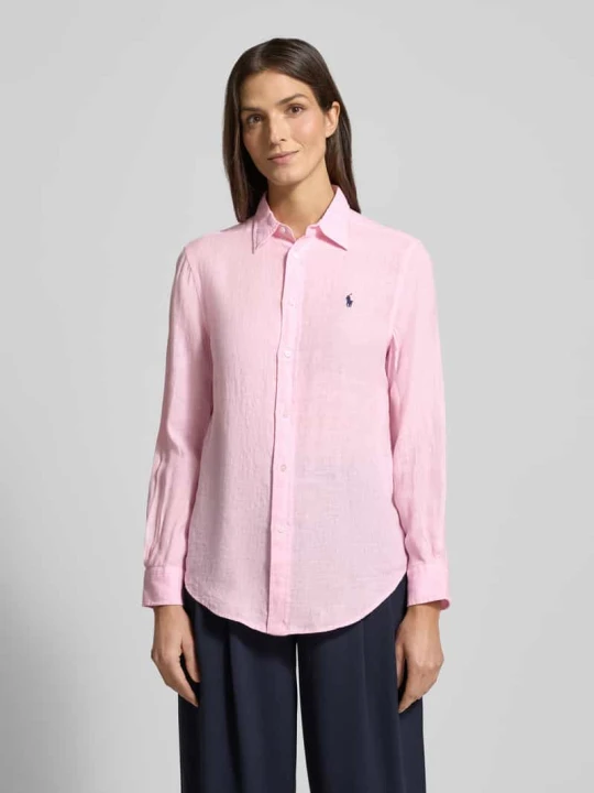 Zdjęcie produktu Bluzka koszulowa z czystego lnu Polo Ralph Lauren Mocnoróżowy