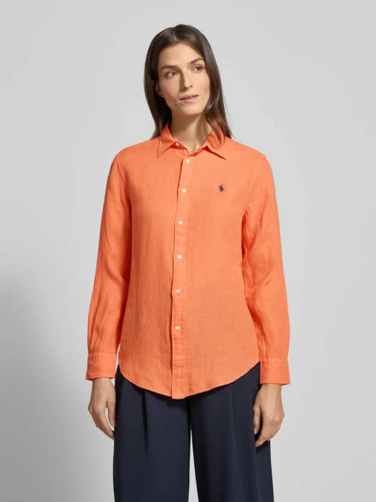 Zdjęcie produktu Bluzka koszulowa z czystego lnu Polo Ralph Lauren Pomarańczowy