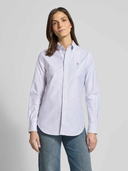 Zdjęcie produktu Bluzka koszulowa z wzór w paski Polo Ralph Lauren Jasnoniebieski