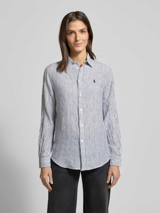 Zdjęcie produktu Bluzka koszulowa z czystego lnu Polo Ralph Lauren Średnioszary