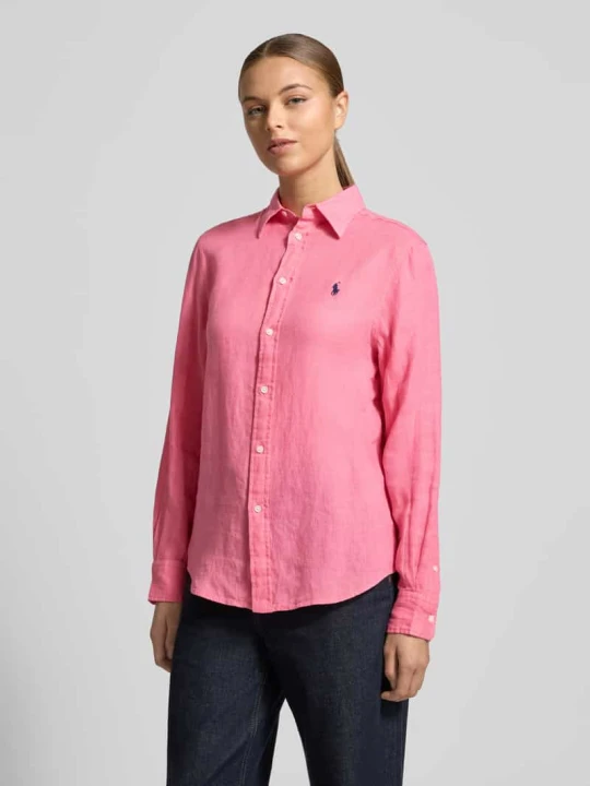 Zdjęcie produktu Bluzka koszulowa z czystego lnu Polo Ralph Lauren Mocnoróżowy