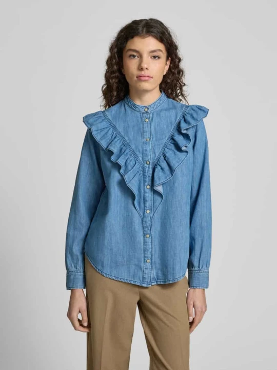 Zdjęcie produktu Bluzka koszulowa z listwą na zatrzaski model ‘KATIA’ Pepe Jeans Niebieski