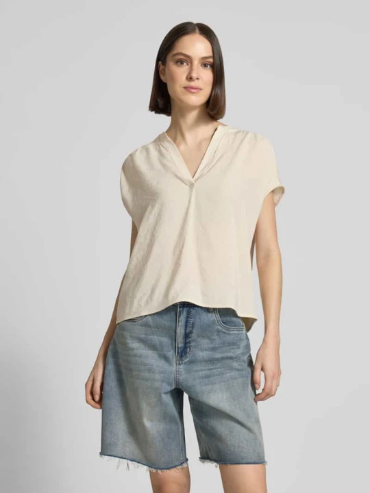 Zdjęcie produktu Bluzka koszulowa z mieszanki modalu model 'Sawoko' Opus Piaskowy
