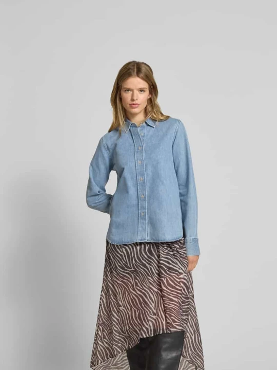 Zdjęcie produktu Bluzka koszulowa z tkaniny stylizowanej na denim Closed Jasnoniebieski