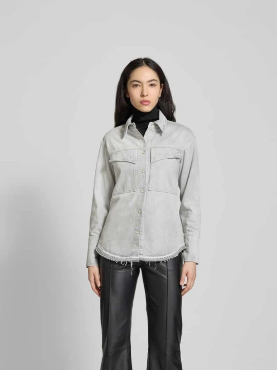 Zdjęcie produktu Bluzka koszulowa z tkaniny stylizowanej na denim Closed Jasnoszary