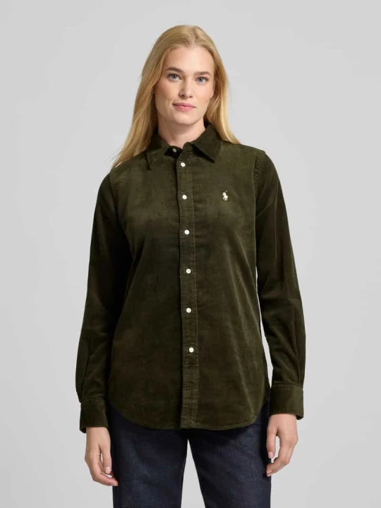 Zdjęcie produktu Bluzka koszulowa z wyhaftowanym logo Polo Ralph Lauren Oliwkowy