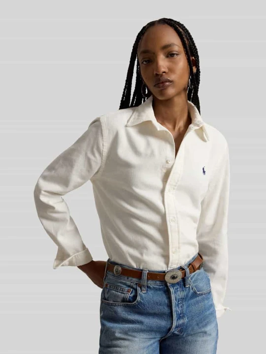Zdjęcie produktu Bluzka koszulowa z wyhaftowanym logo Polo Ralph Lauren Biały