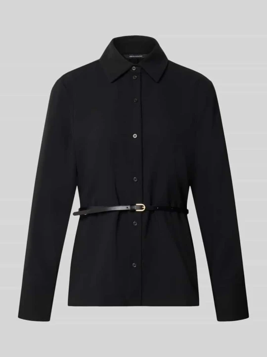 Zdjęcie produktu Bluzka koszulowa z zintegrowanym paskiem Armani Exchange Czarny