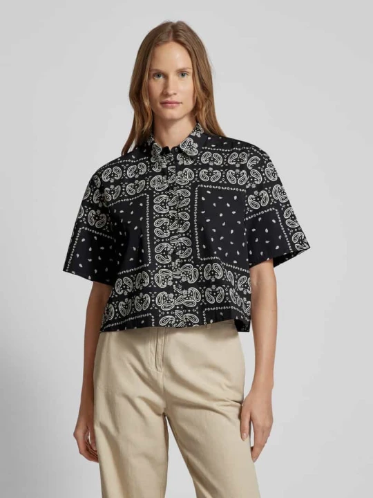 Zdjęcie produktu Bluzka koszulowa ze wzorem paisley Jake*s Czarny