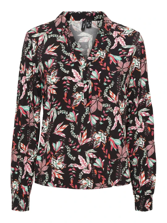 Zdjęcie produktu Vero Moda Bluzka "Lana" w kolorze czarnym ze wzorem rozmiar: XS