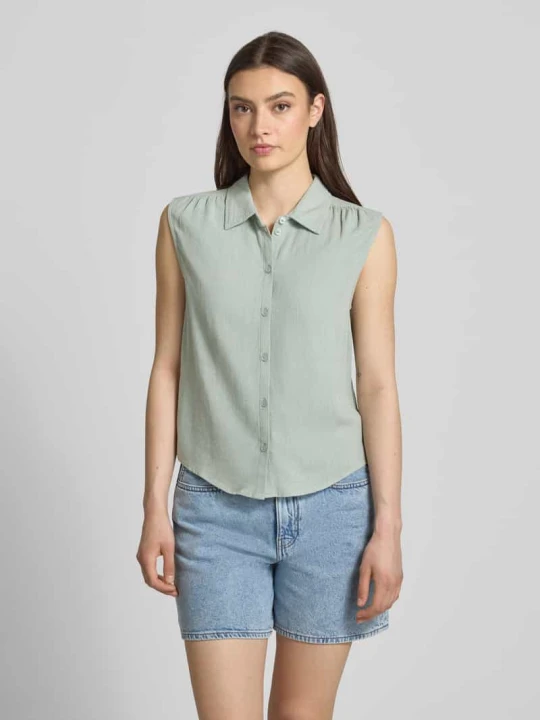Zdjęcie produktu bluzka lniana bez rękawów o kroju regular fit model 'SIESTA' Only Trzcinowy