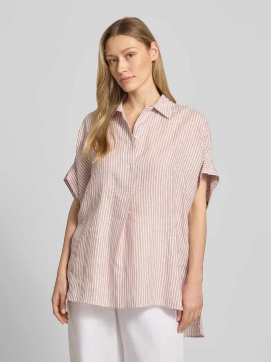 Zdjęcie produktu Bluzka lniana o kroju oversized z krótkim rękawem model 'VERVE' Weekend Max Mara Brudnoróżowy